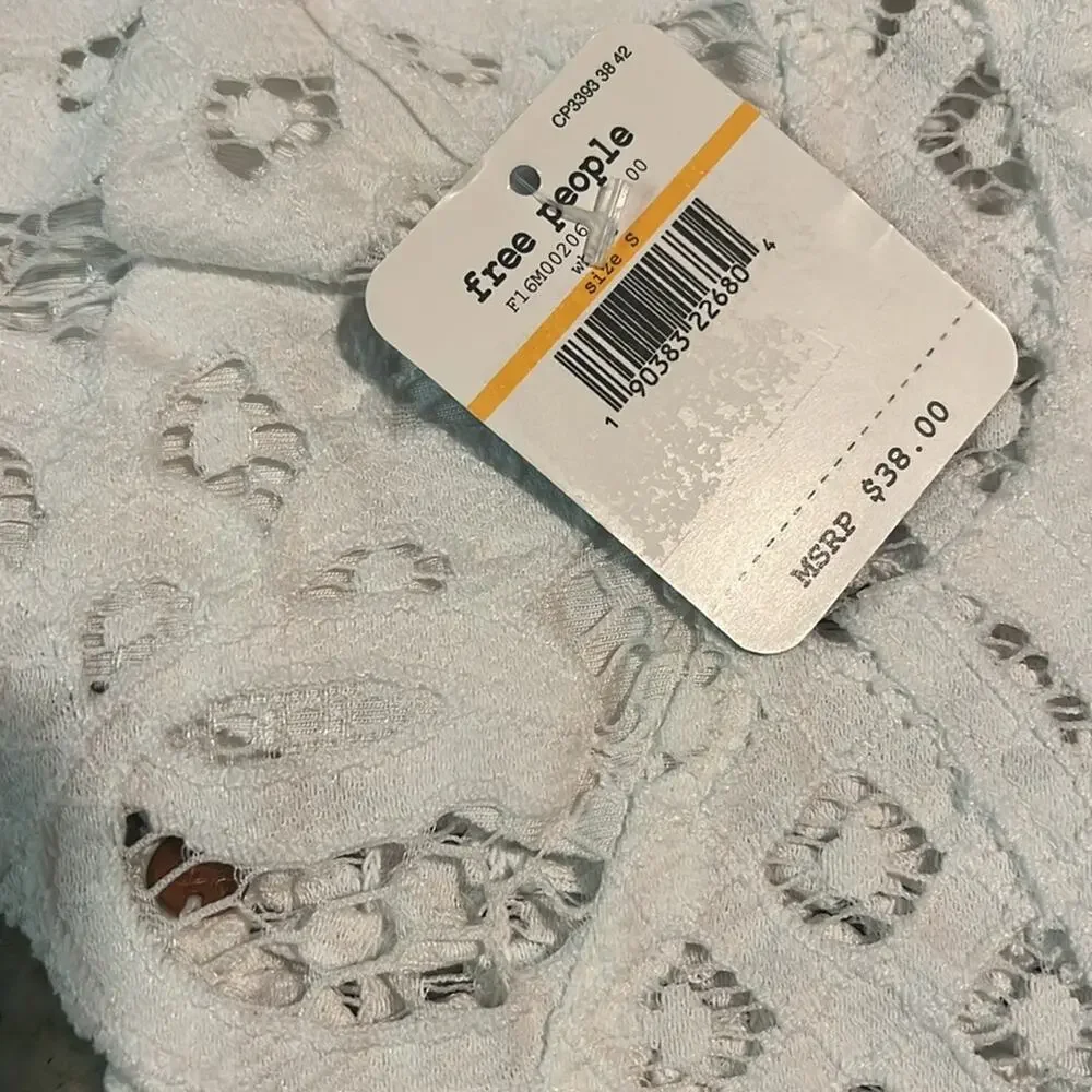 Free People FP $38 Adella Bralette Lace White NWT Size L - Picture 5 of 6